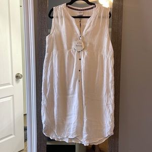 NWT white Knox Rose sleeveless shirt dress